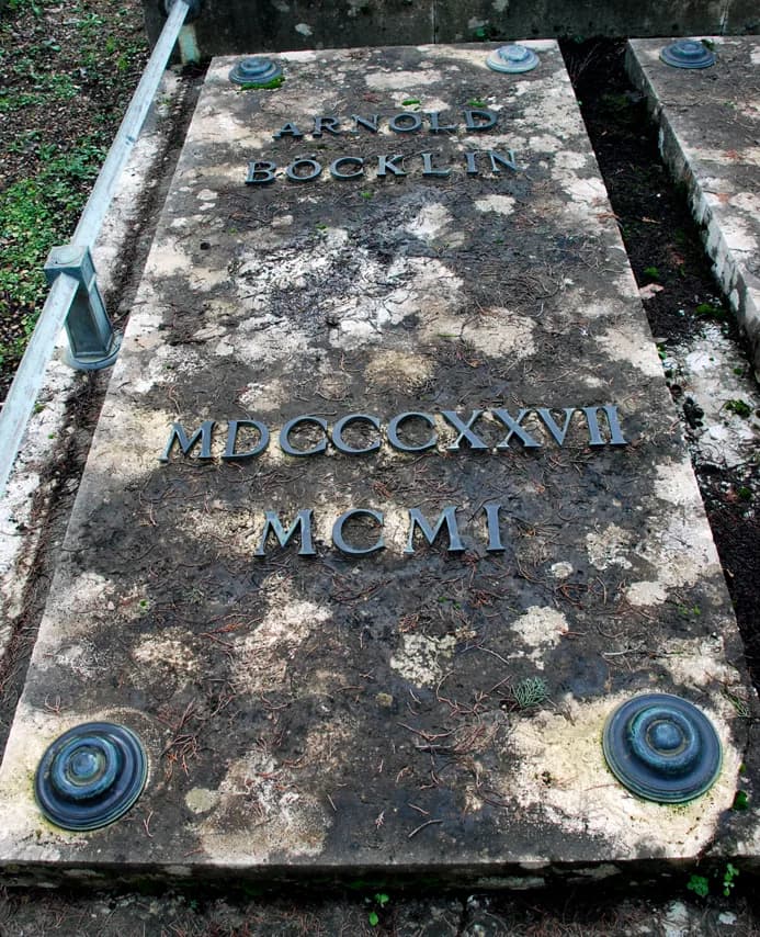 Arnold Böcklin - "Agli Allori" evangelical cemetery, Florence, Italy. Grave: Arnold Böcklin (16 October 1827 – 16 January 1901) symbolist Swiss painter. Position: A-VII.