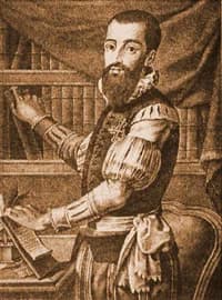 Garcilaso de la Vega - Portrait of Garcilaso de la Vega, nephew of the Spanish Renaissance poet who had the same name, and son of the poet's brother, Pedro Lasso. Frequently mistaken for his uncle. 

