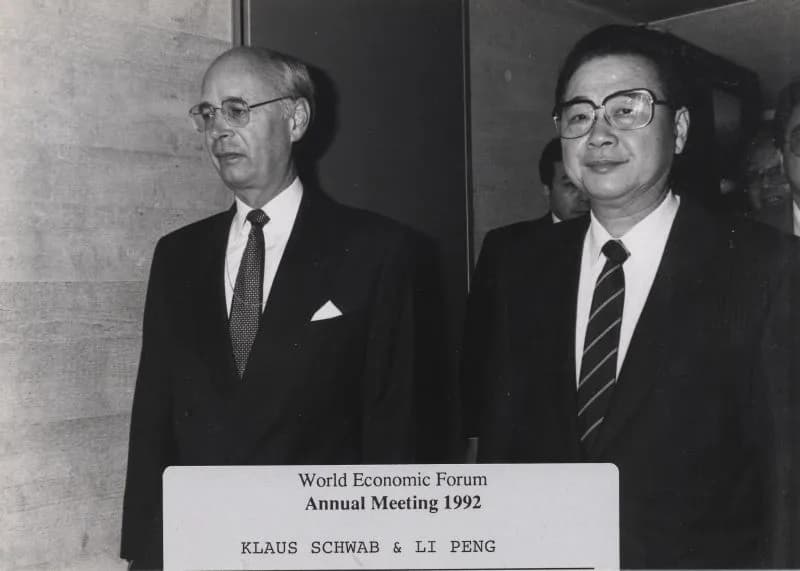 Li Peng - World Economic Forum Annual Meeting 1992 - Li Peng &amp; Klaus Schwab