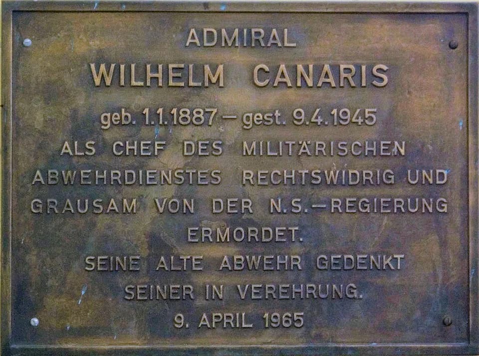 Wilhelm Canaris - Gedenkttafel für Admiral canaris im KZ Flossenbürg, Germany