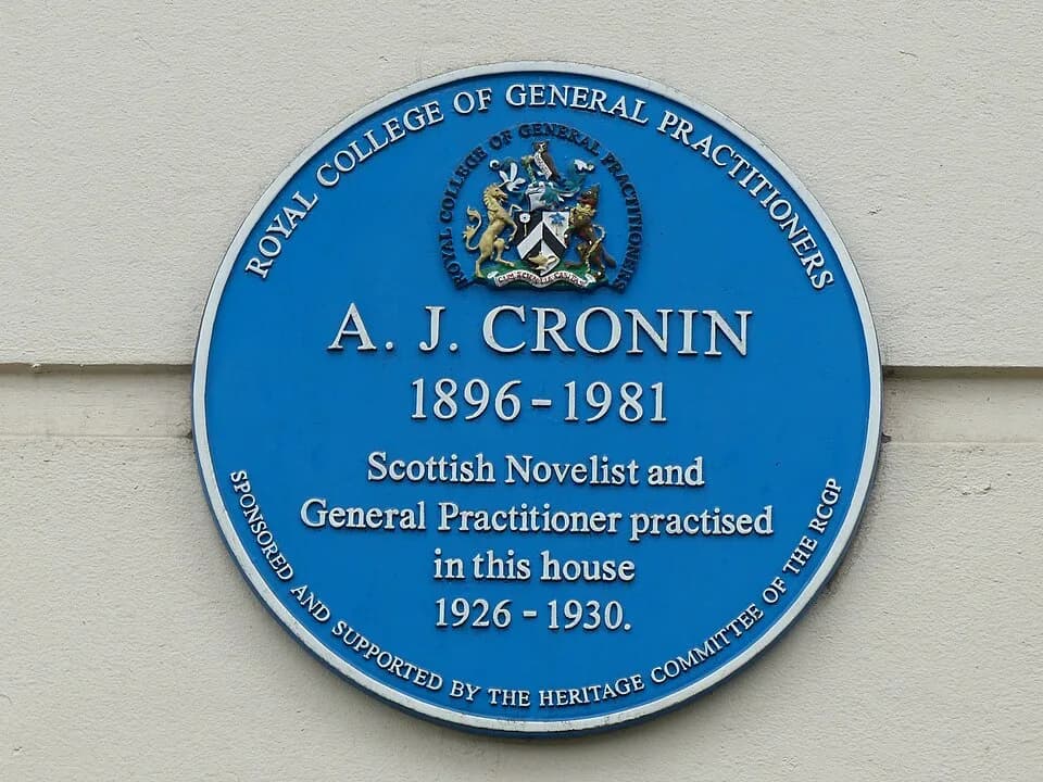 A. J. Cronin - A. J. Cronin plaque, 152 Westbourne Grove, Notting Hill, London