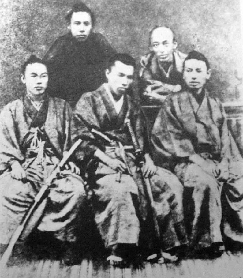 Ōkuma Shigenobu - Japanese men 井上馨, 久世喜弘, 大隈重信, 中井弘, 伊藤博文  (Kaoru Inoue, Shigenobbu Okuma, Hirobumi Ito...etc)
