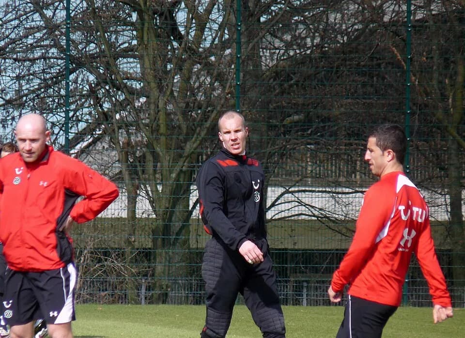 Robert Enke - Robert Enke beim Training mit Teamkollegen (Jiri Stajner und Altin Lala) auf dem Trainingsgelände in Hannover.