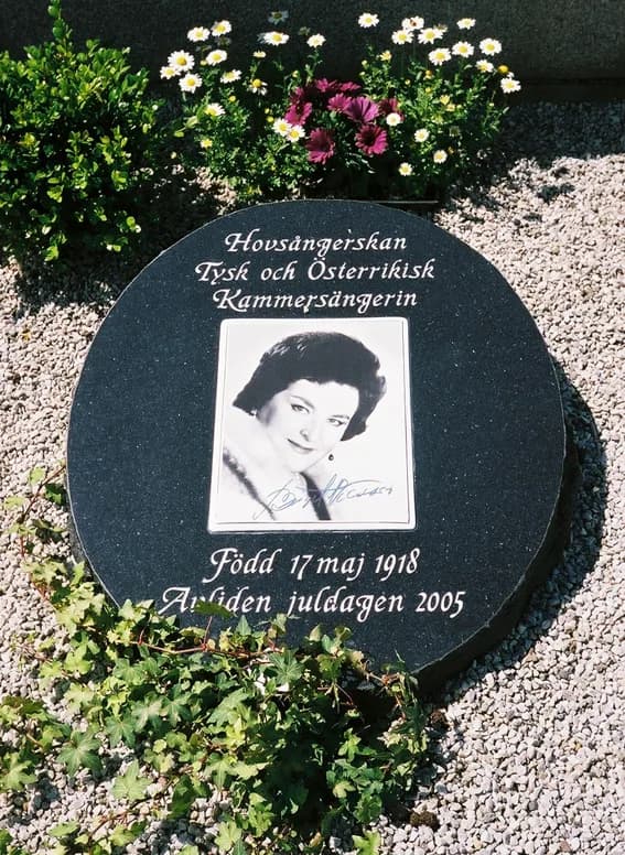 Birgit Nilsson - The tombstone of Birgit Nilsson (1918-2005), world-known Swedish opera singer, at the cemetery of Västra Karup, Skåne.
