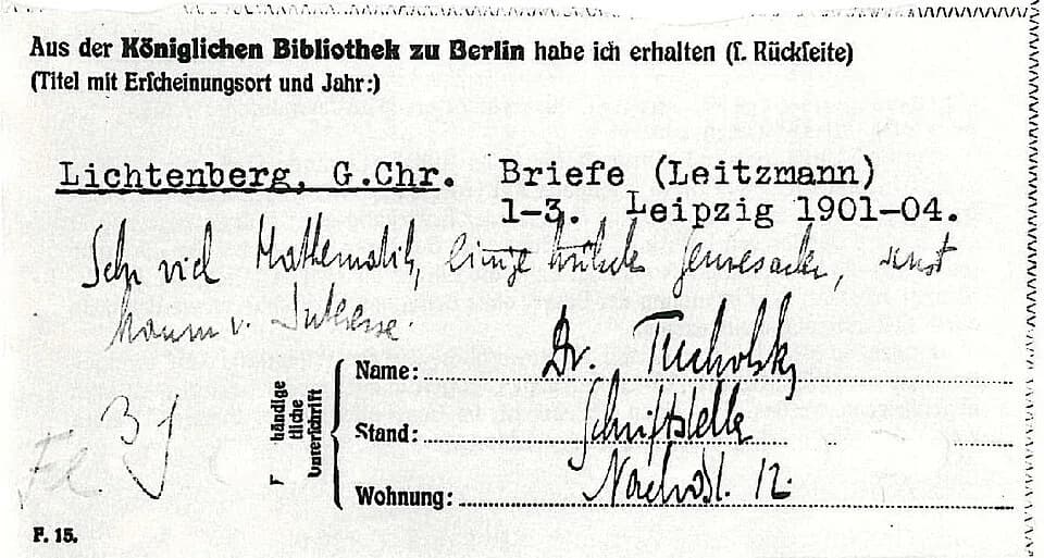 Kurt Tucholsky - from the German author Kurt Tucholsky