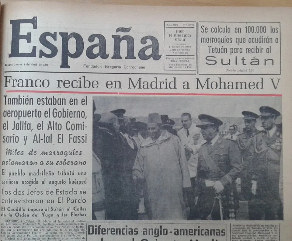 Mohammed V of Morocco - Franco recibe en Madrid a Mohammed V - 4 de abril de 1956