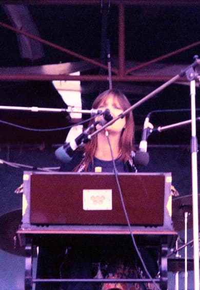 Nicos - Nico, playing Harmonium at Hyde Park concert, London, 1974