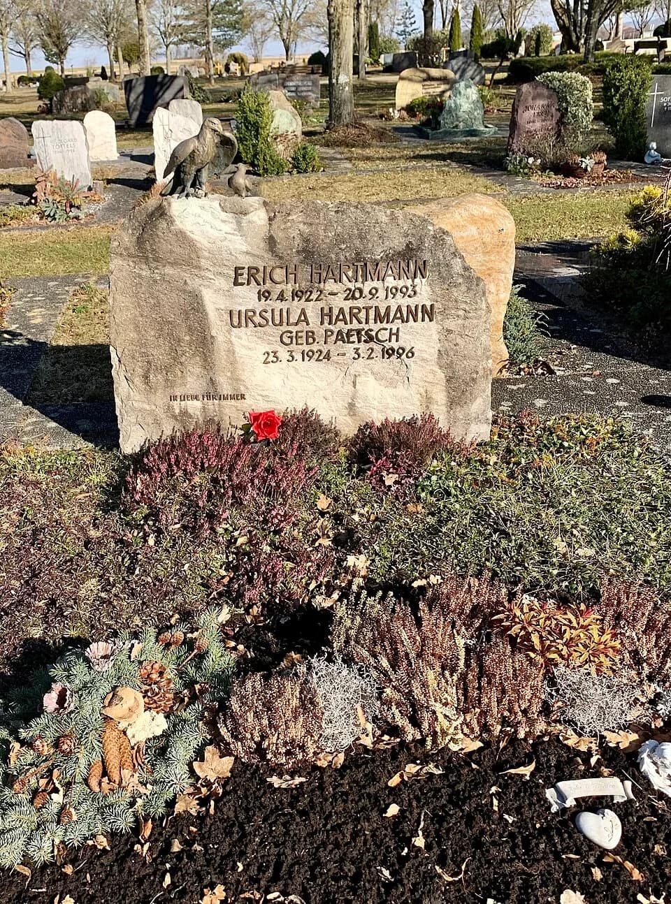 Erich Hartmann - New Cemetery in Weil im Schönbuch -Erich Hartmann and Ursula Hartmann