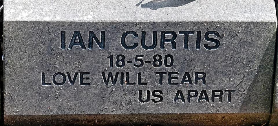 Ian Curtis - Marker at the gravesite of Joy Division lead singer Ian Curtis in Macclesfield Cemetery  that replaced the original one stolen in 2008