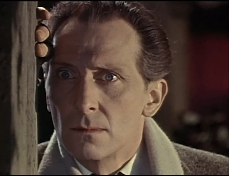 Peter Cushing - Screenshot of Peter Cushing from the trailer for the film The Brides Of Dracula
