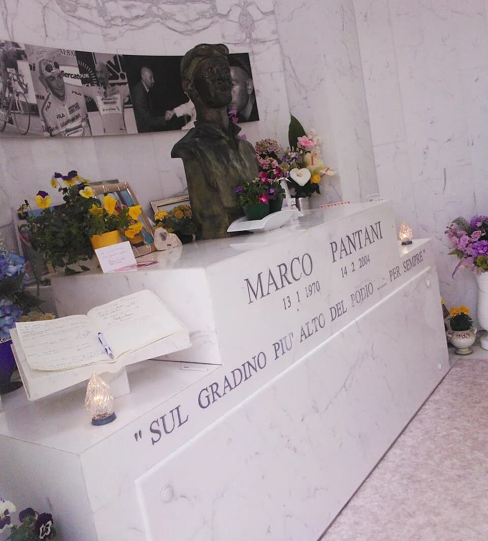 Marco Pantani - Tomb of Marco Pantani in Cesenatico, Emilia-Romagna, Italy.