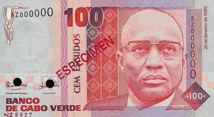 Amílcar Cabral - Cape-verdean 1989 100CVE note - front