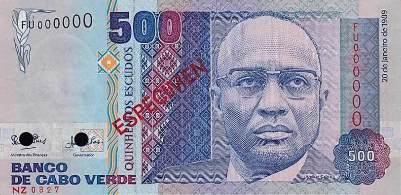 Amílcar Cabral - Cape-verdean 1989 500CVE note - front