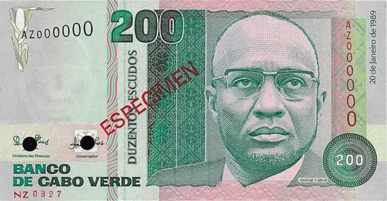 Amílcar Cabral - Cape-verdean 1989 200CVE note - front