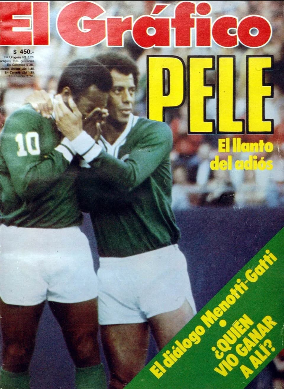 Carlos Alberto Torres - Pelé crying while teammate Carlos Alberto consoles him, at the end of his speech during Pelé's farewell match.