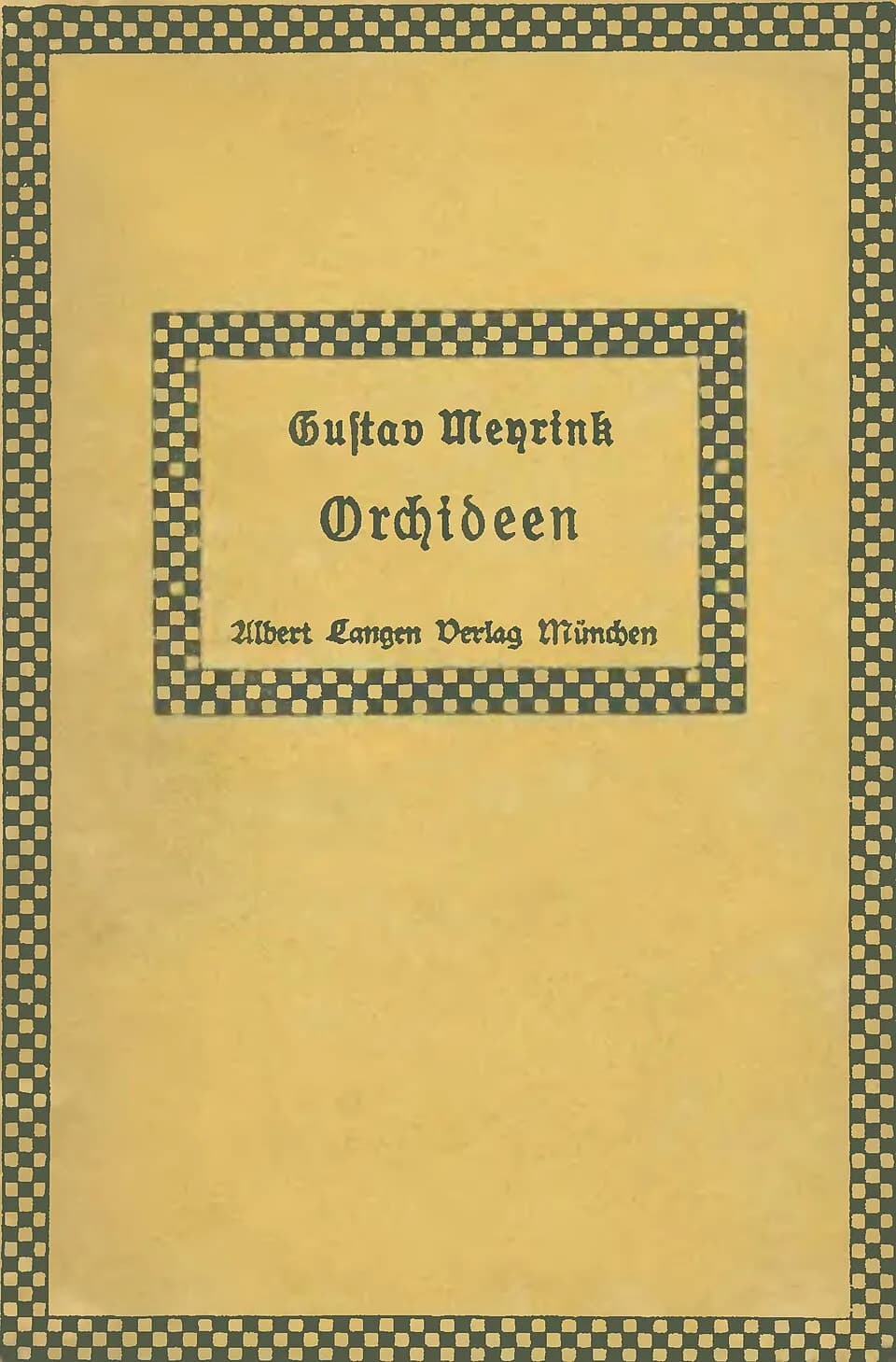 Gustav Meyrink - Cover Orchideen