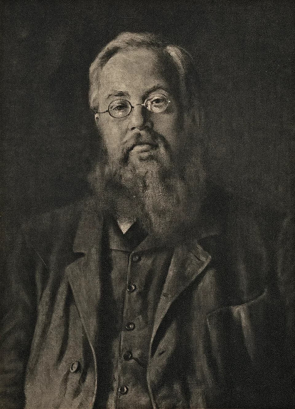 Sophus Lie - Lithograph after painting by Erik Werenskiold