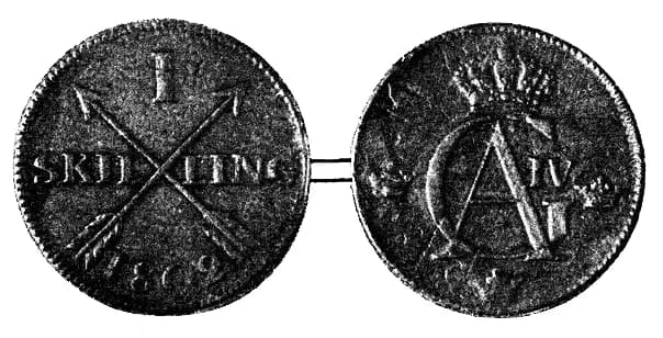 Gustav IV Adolf of Sweden - Skilling, a Swedish coin from 1802