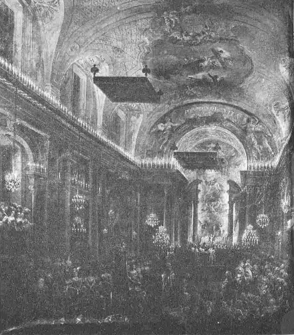 Gustav IV Adolf of Sweden - Painting of a royal christening of the future Gustav IV Adolf in the church in the Royal Palace in Stockholm in the late 18th century