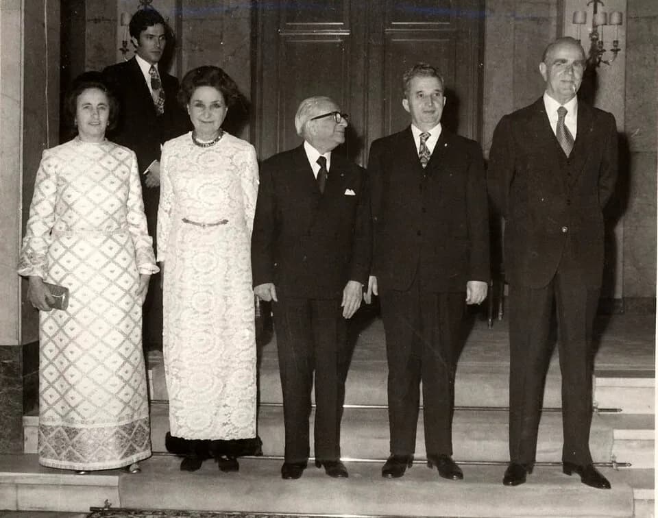 Konstantinos Karamanlis - Vizita lui Nicolae Ceauşescu şi a Elenei Ceauşescu în Grecia. Dineul oferit de preşedintele Nicolae Ceauşescu în onoarea preşedintelui Tsatsos (27 martie). (26-29 martie 1976