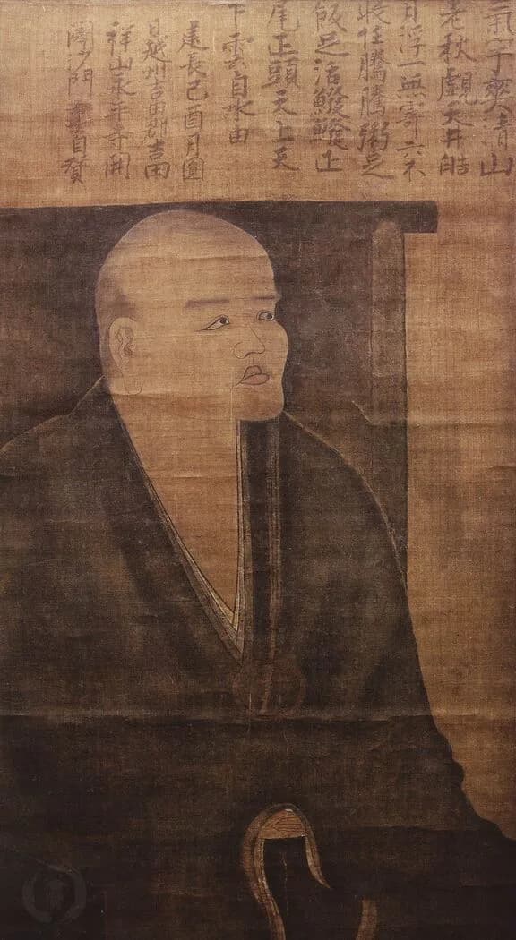 Dōgen - Dōgen watching the moon. Hōkyōji monastery, Fukui prefecture