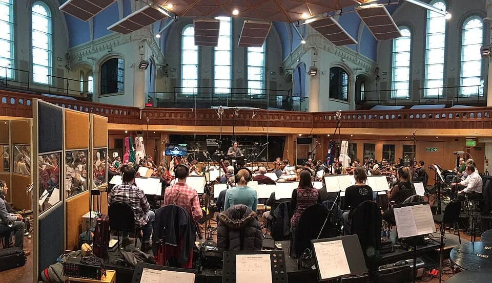 George Martin - Christopher Tin conducting the Royal Philharmonic Orchestra at Air Studios, 2016.