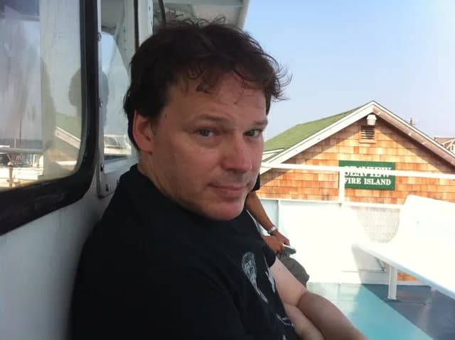 David Graeber - David Graeber on a boat at Fire Island.