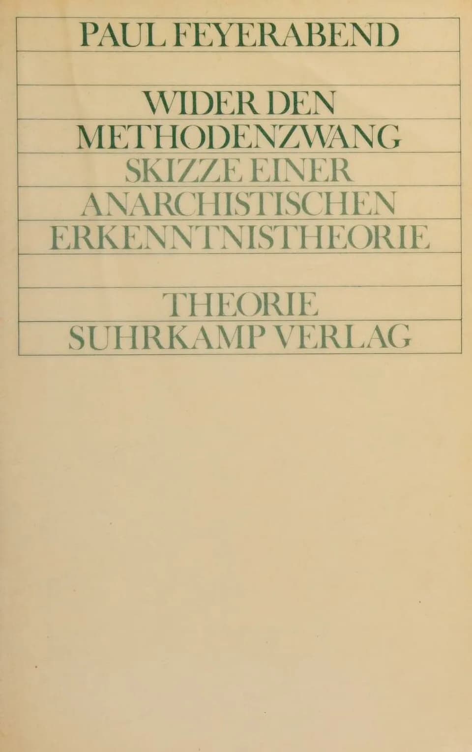 Paul Feyerabend - book cover of Wider den Methodenzwang
