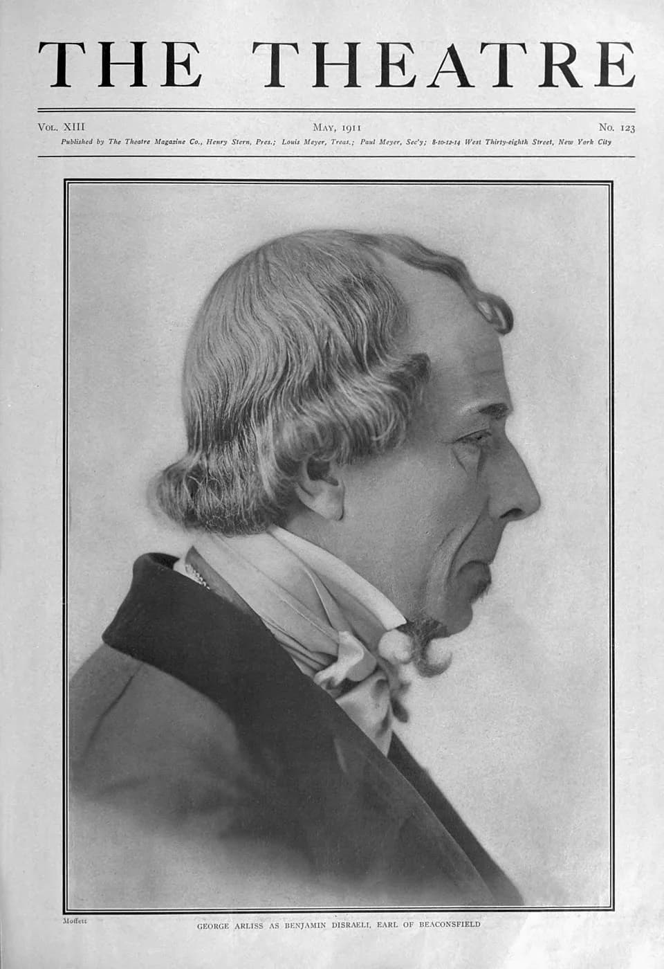 George Arliss - George Arliss as Benjamin Disraeli Earl of Beaconsfield, on the title page of Theatre magazine, May 1911.