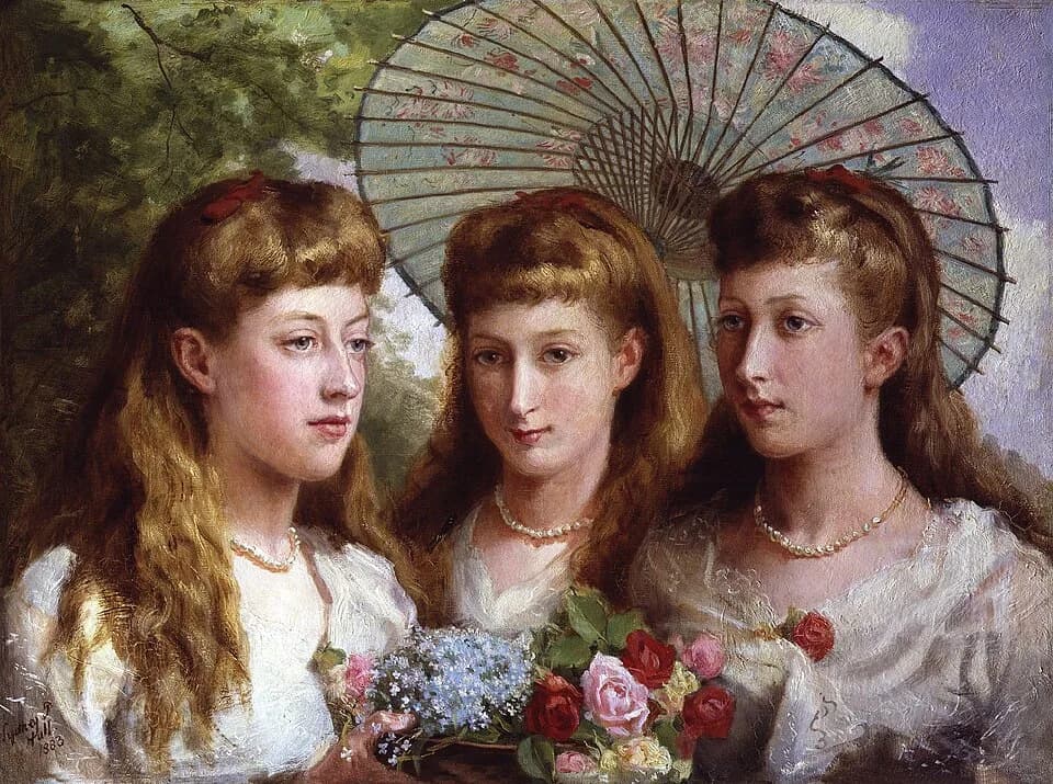Maud of Wales - The three daughters of King Edward VII and Queen Alexandra by Sydney Prior Hall.jpg