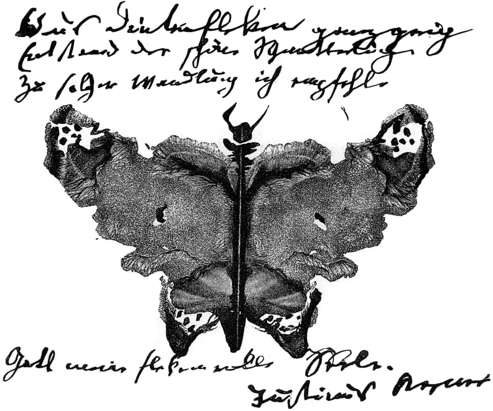Hermann Rorschach - An autograph with a so-called ‘Klecksographie’ from Justinus Kerner (1786—1862), German physician and poet