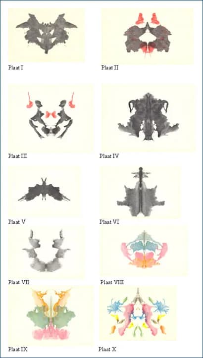 Hermann Rorschach - The ten original en:Rorschach inkblot test inkblots. Distribution of these images by psychologists to the general public is allegedly in violation of en:American Psychological Asso