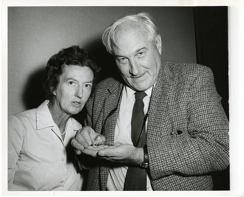 Louis Leakey - British archeologist and anthropologist Mary Douglas Nicol Leakey (1913-1996) and her husband Louis Seymour Bazett Leakey (1903-1972), 1962.
Cite as: Acc. 90-105 - Science Service, Reco