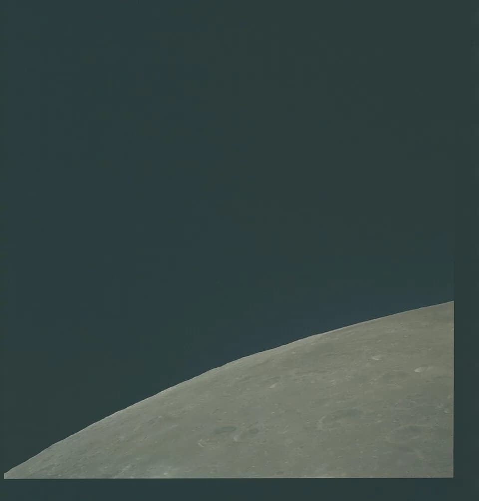 Johann Jakob Balmer - Apollo 16 Hasselblad image from film magazine 122/QQ - Rendezvous, Lunar orbit