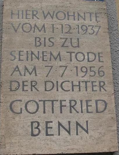 Gottfried Benn - Schild Benn.JPG