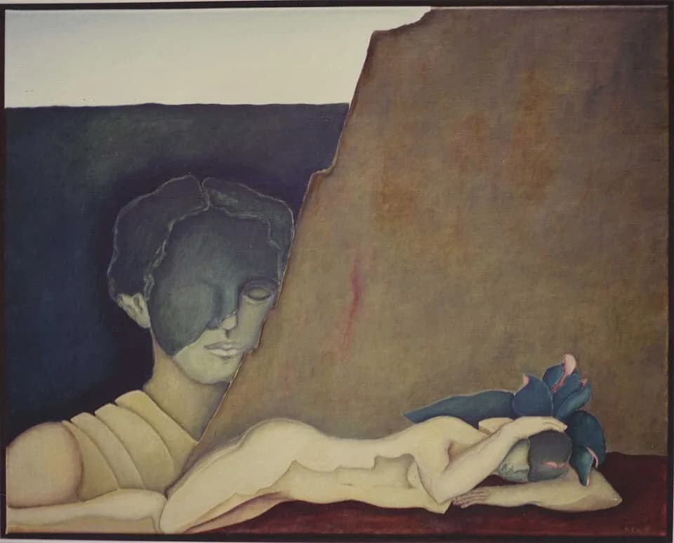 Else Lasker-Schüler - Dunkles Wachen von de:Ursula Stock, Öl, 80 x 100 cm, 1980.[1]