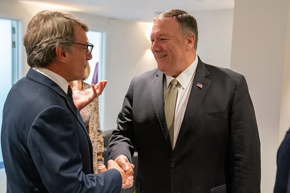 David Sassoli - U.S. Secretary of State Michael R. Pompeo meets with European Parliament President David Sassoli in Brussels, Belgium on September 3, 2019. [State Department photo by Ron Przysucha/ Pu