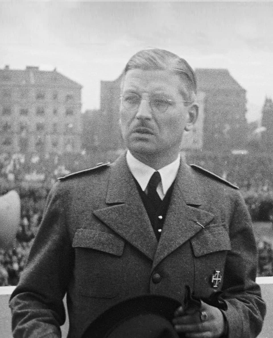 Kurt Schuschnigg - Chancellor Schuschnigg at an Austrian Fatherland Front rally, probably the proclamation of Chancellor Schuschnigg as Front fuehrer on October 10th 1936.