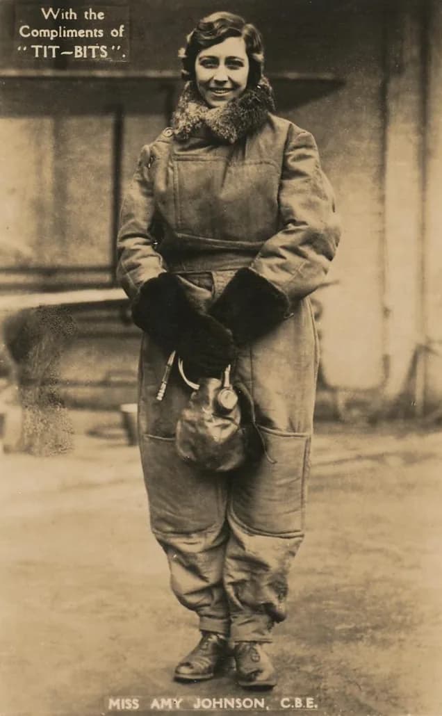 Amy Johnson - Postcard of Amy Johnson, female pilot