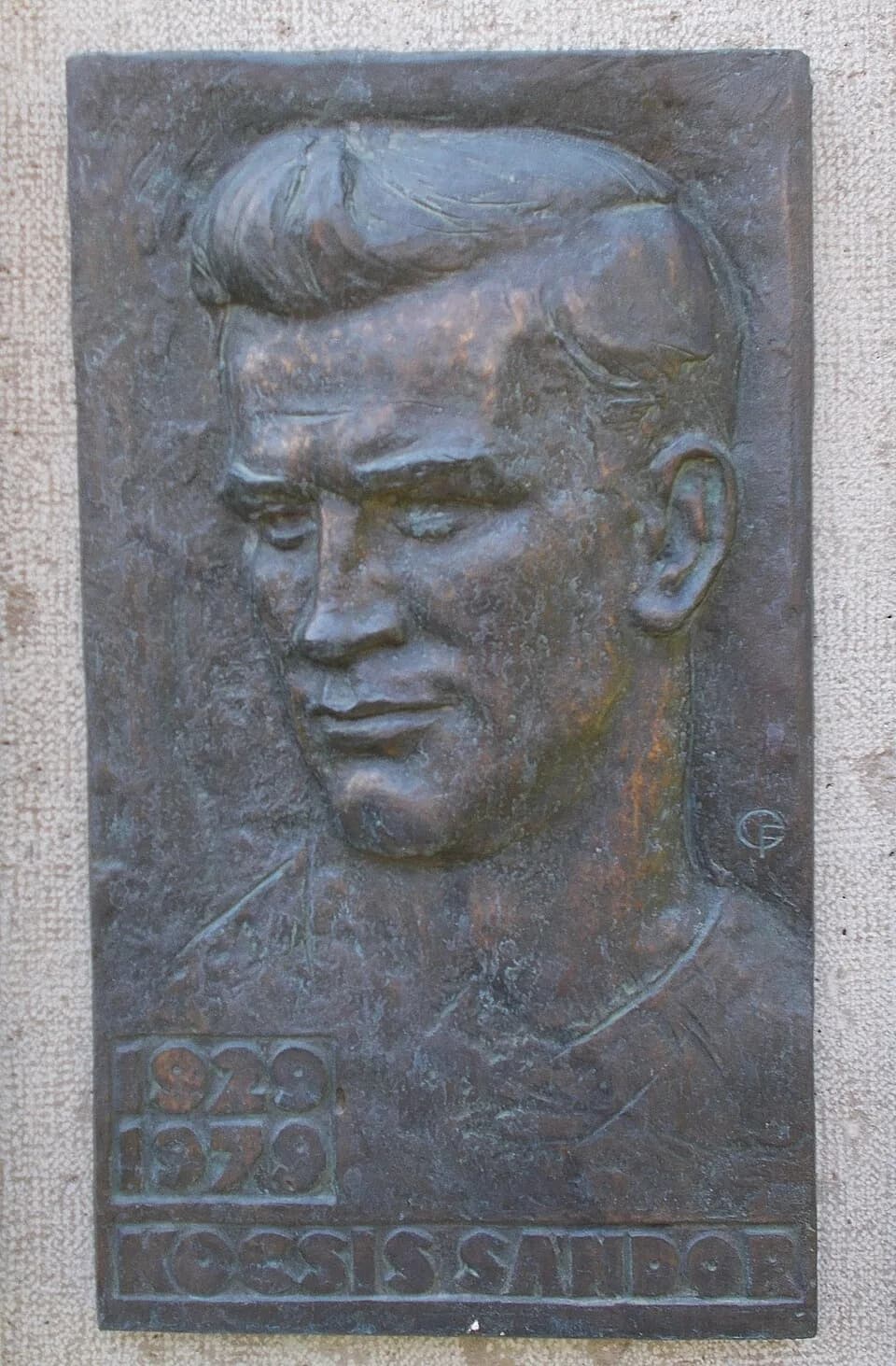 Sándor Kocsis - : Relief of Sándor Kocsis footballer. - Kálvária Square, Magdolna District, Budapest District VIII, Budapest.