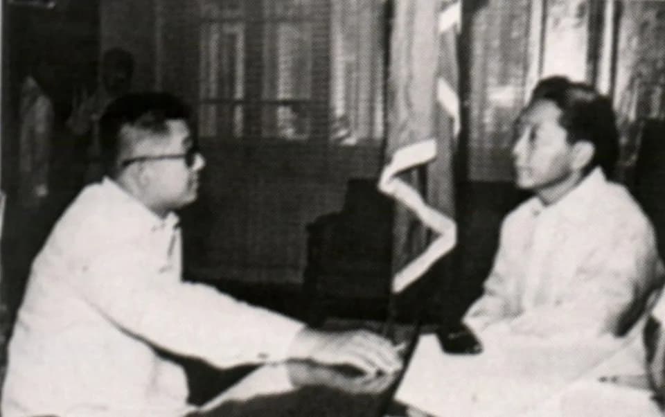 Ninoy Aquino - Philippine President Ferdinand Marcos meets Senator Ninoy Aquino.