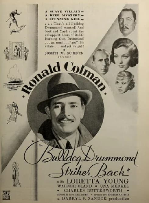 Ronald Colman - Bulldog Drummond Strikes Back, pagina pubblicitaria