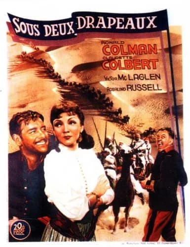 Ronald Colman - Cartaz do filme Under Two Flags de 1936 em francês.