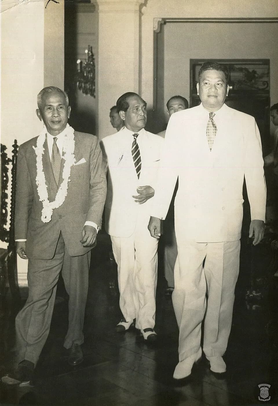 Plaek Phibunsongkhram - Prime Minister Pibul Songgram with Vice President Carlos P. Garcia and President Ramon Magsaysay.
