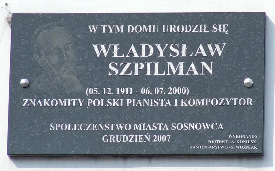 Władysław Szpilman - Tablica pamiątkowa na domu, w którym urodził się Władysław Szpilman