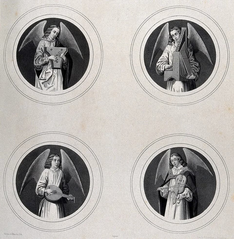 Hans Memling - Angels of Saint Ursula. Lithograph by L.J. Ghemar and E. Manche after H. Memlinc.

Iconographic Collections