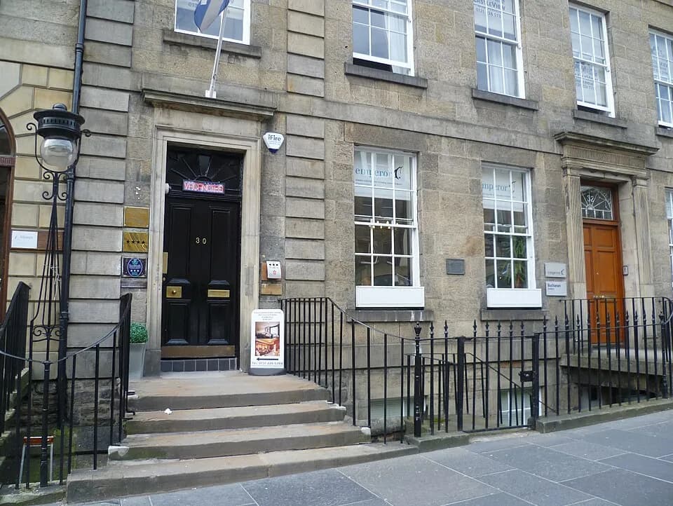 Kenneth Grahame - Birthplace of the author of that quintessentially English tale, 'The Wind In The Willows', 32 Castle Street, Edinburgh.