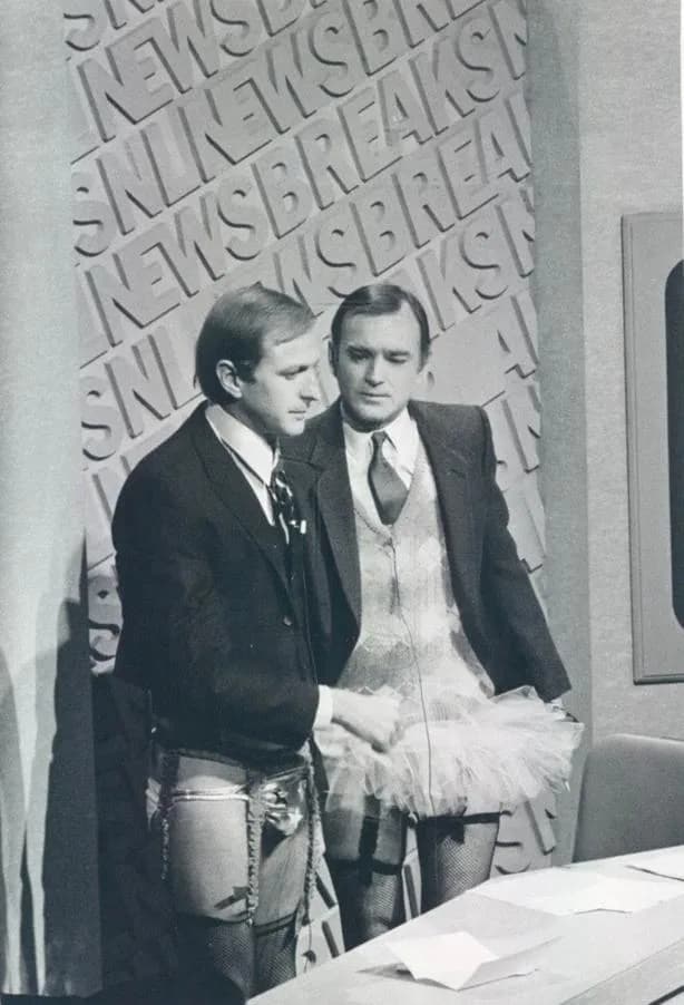 Graham Chapman - Publicity still of Graham Chapman (left) and Brian Doyle Murray on SNL Newsbreaks
