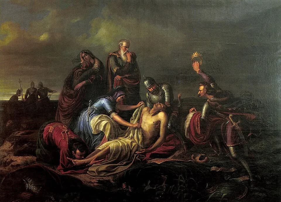 Louis II of Hungary - Orlai Discovery of the Body of King Louis II 1851.jpg