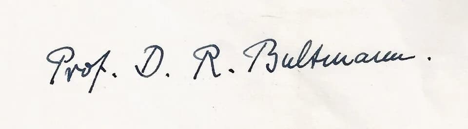 Rudolf Bultmann - Rudolf Bultmann. Signatur 31.Juli 1958 seiner Bestellung eines Rezensionsexemplars bei meinem Vater Erich Wewel.